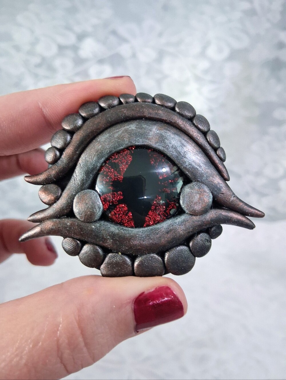 Polymer Clay Dragon Eye Crafting Art Piece Glass Eye 2.5"